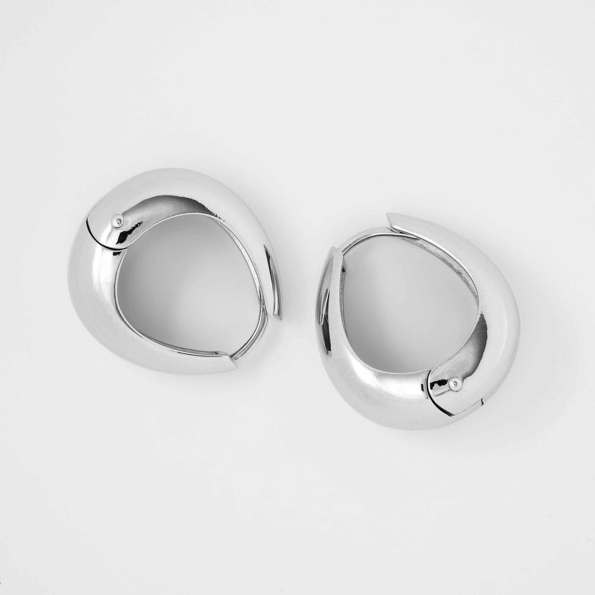 Серьги-груши CASSINO в родиевом покрытии