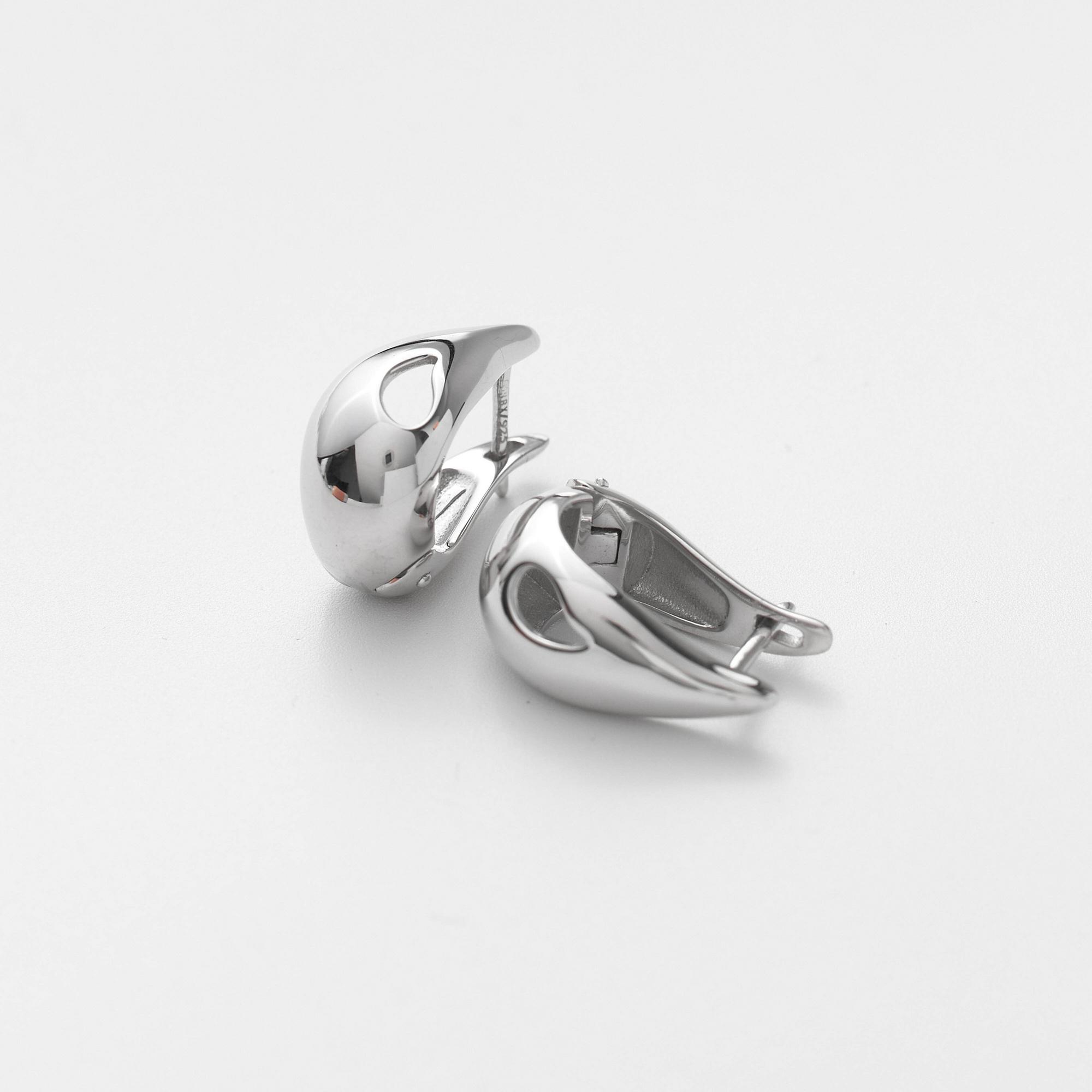 Серьги-капли MARMORE в родиевом покрытии