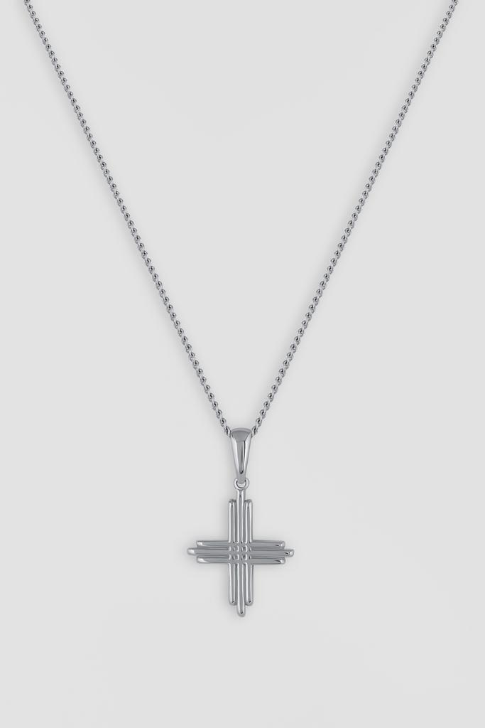 Подвеска CROCE с крестиком в родиевом покрытии