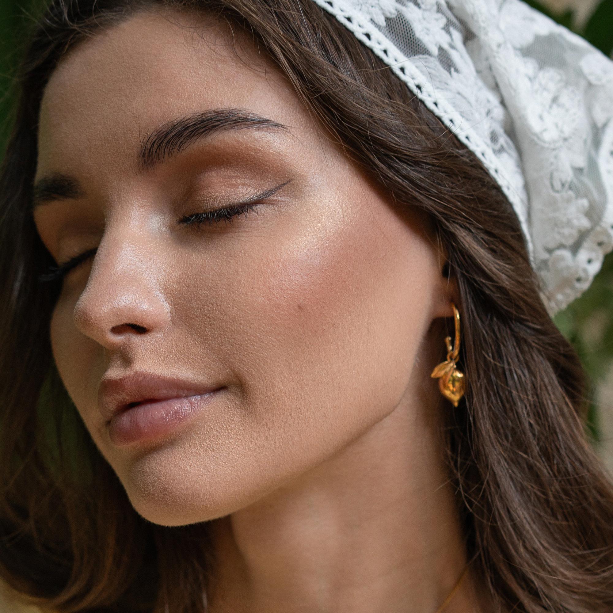 Серьги LIMONCELLO с лимонами глянцевые с позолотой