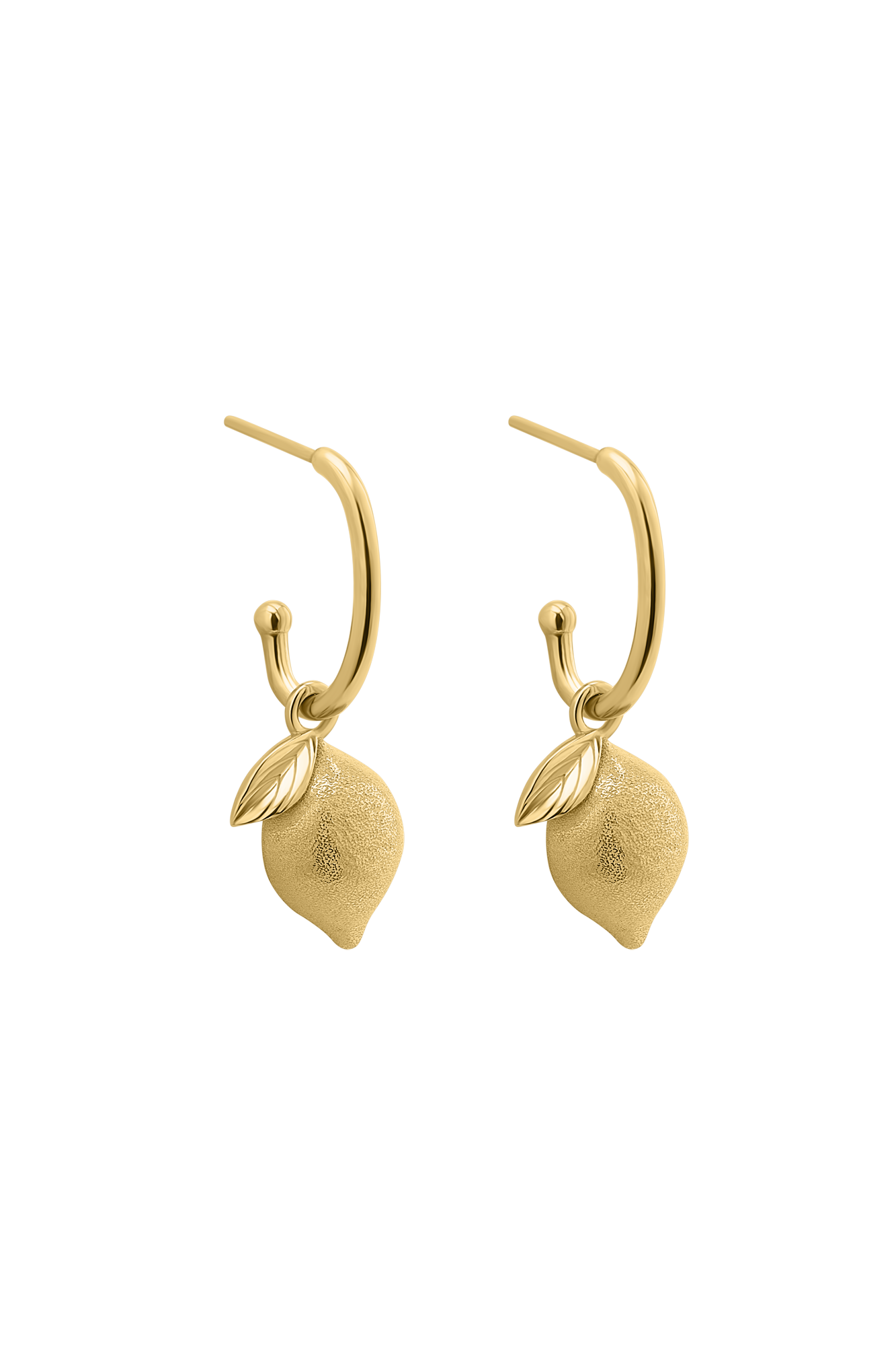 Серьги LIMONCELLO с лимонами фактурные с позолотой