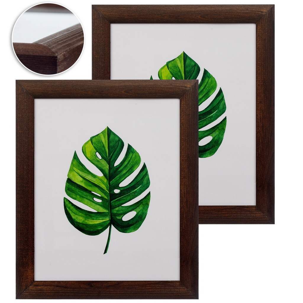 dark brown 8x10" rounded border, set of 2