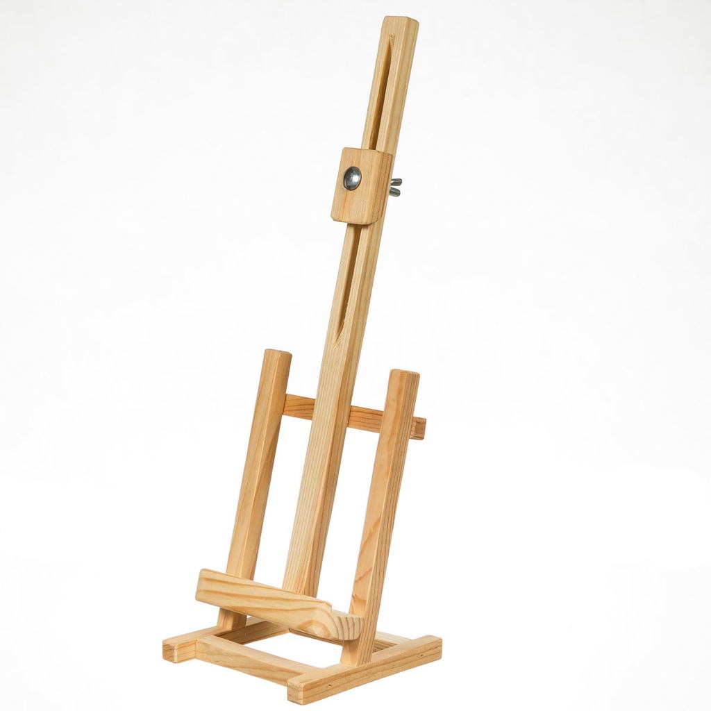 17" High Tabletop Wooden H-Frame Studio Easel - Artists Natural Pine Wood Painting & Display Easel, Holds Up to 12" Canvas