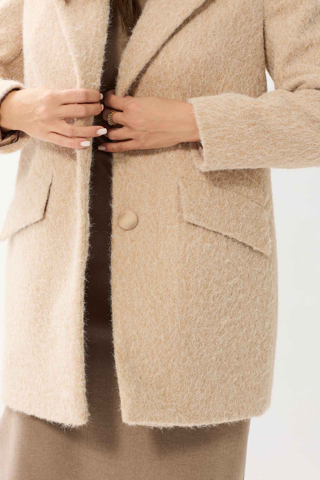 Пальто демисезонное арт. 1148 цвет бежевый