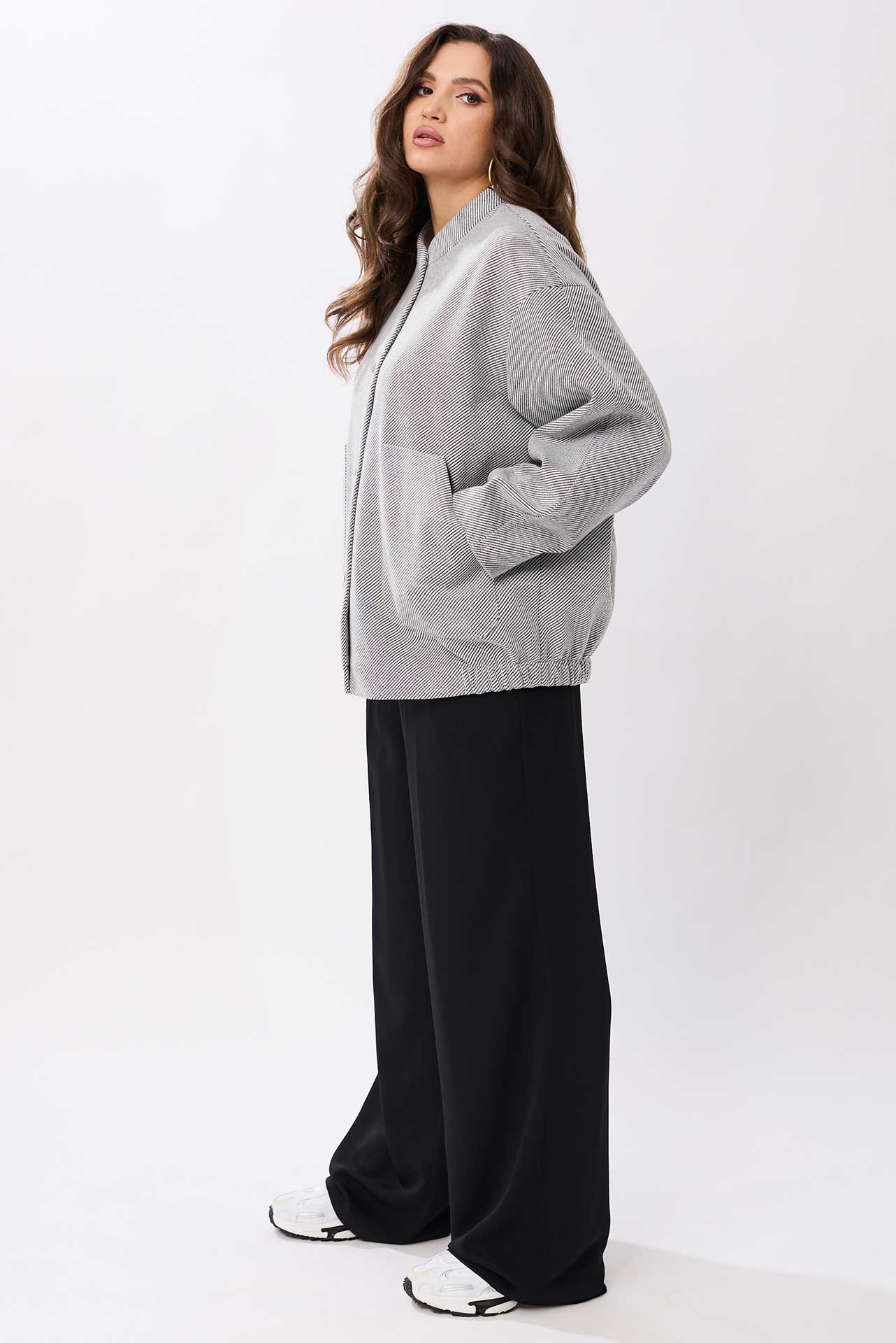 Жакет-бомбер серый арт. 975