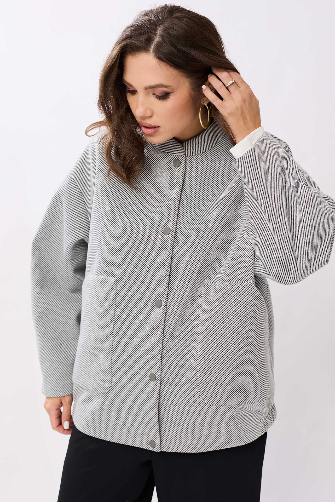 Жакет-бомбер серый арт. 975