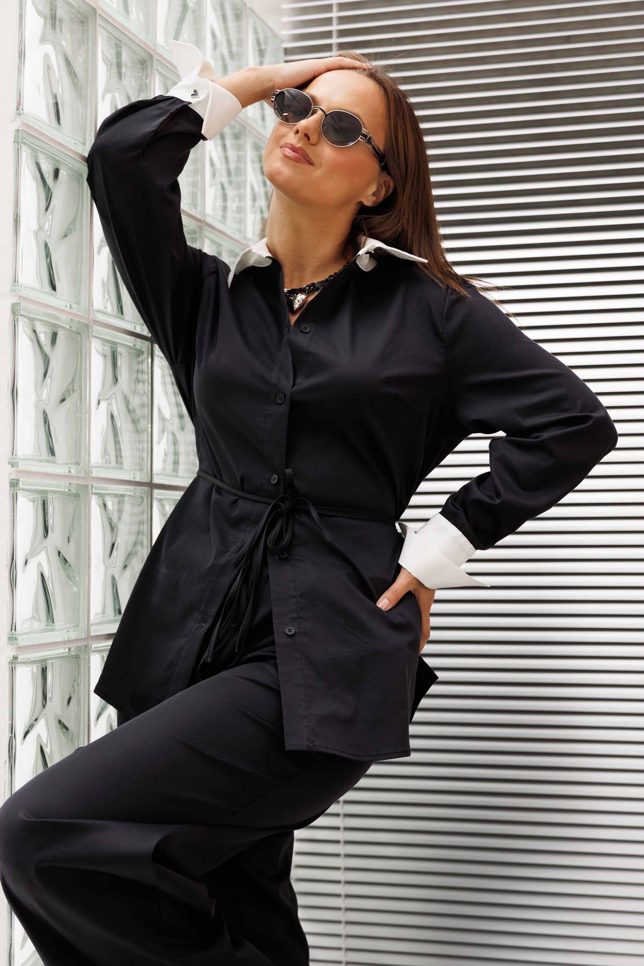 Костюм черный с брюками арт. 1221