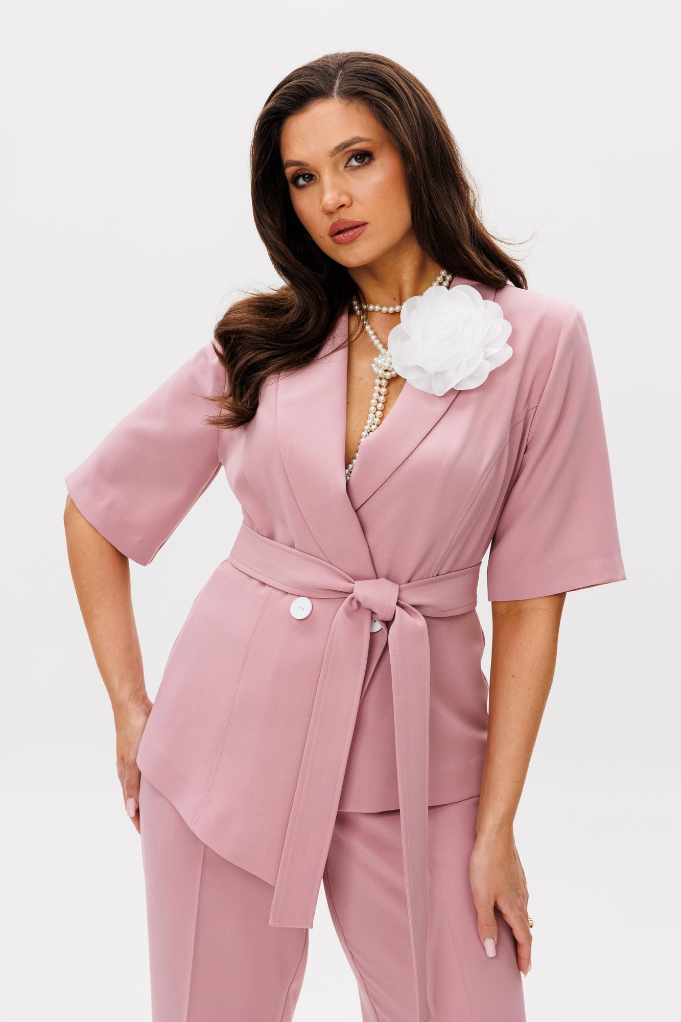 Костюм с брошью арт. 1189 цвет розовый