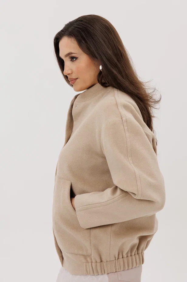 Жакет-бомбер бежевый арт. 975