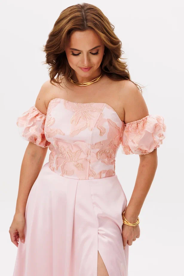 Платье нарядное праздничное арт. 1211, цвет розовый