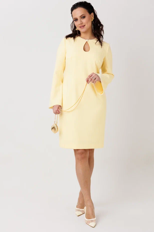 Платье футляр арт. 1304 цвет желтый