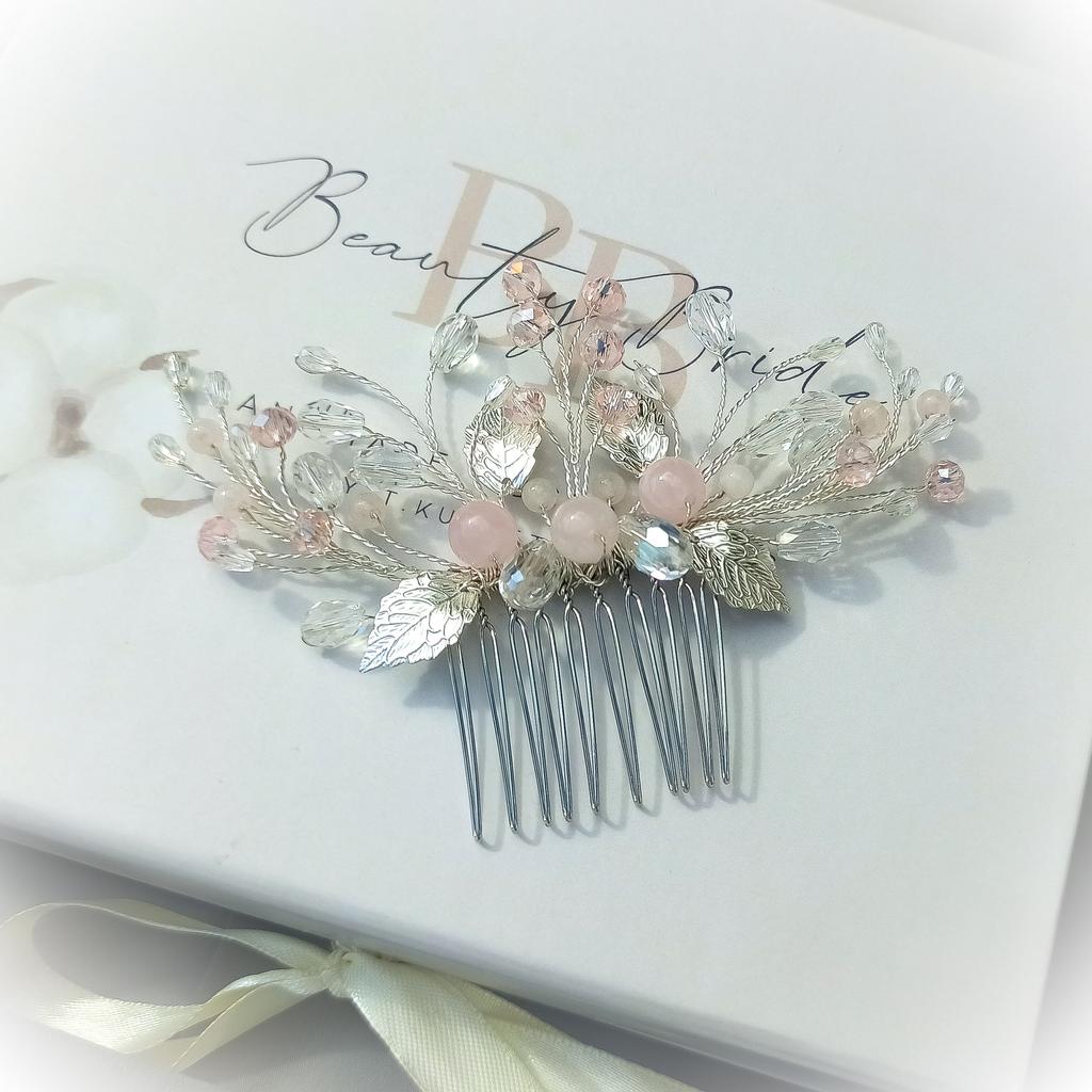 Гребень с розовым кварцем