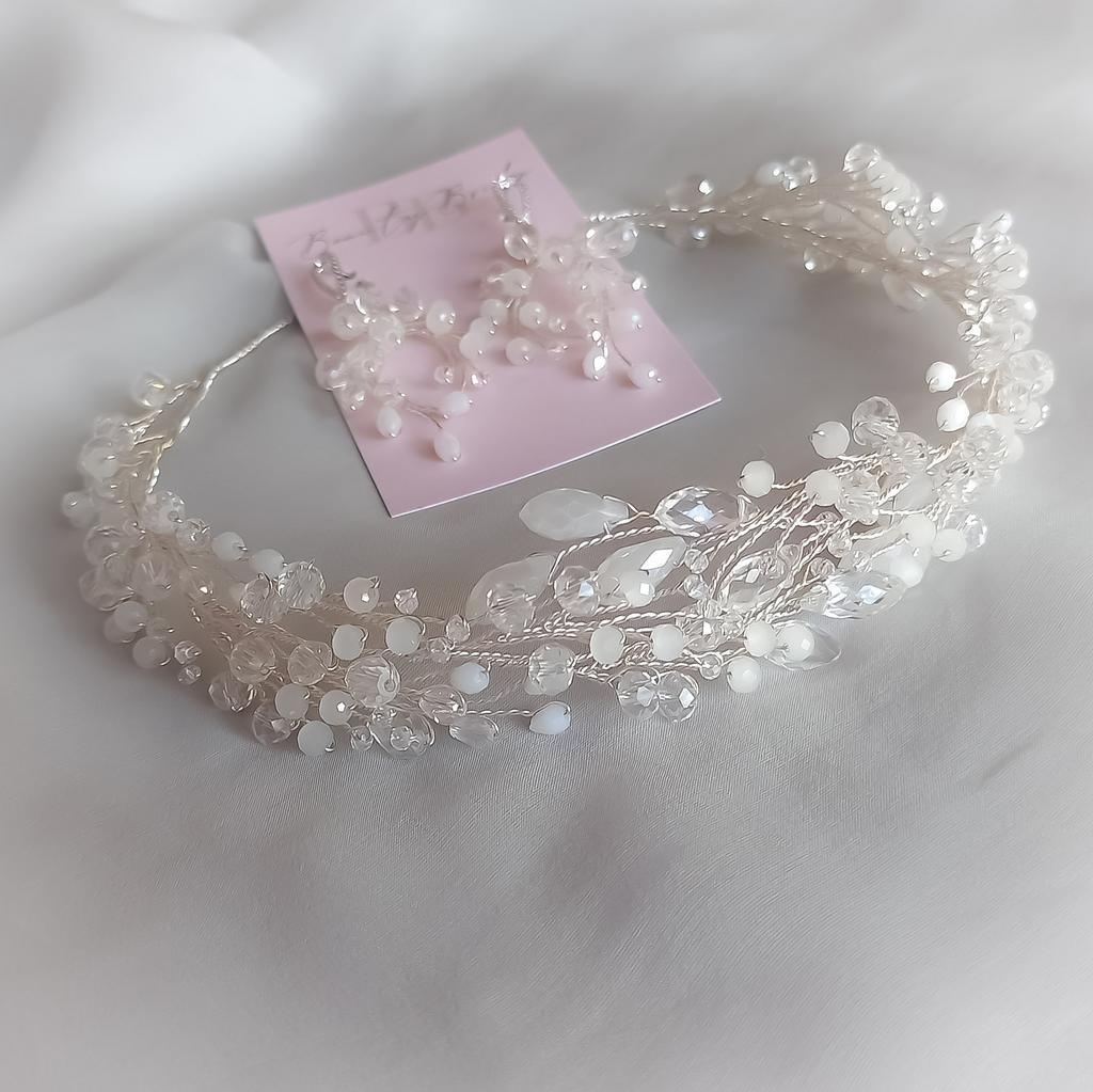 Свадебный венок-диадема из хрусталя