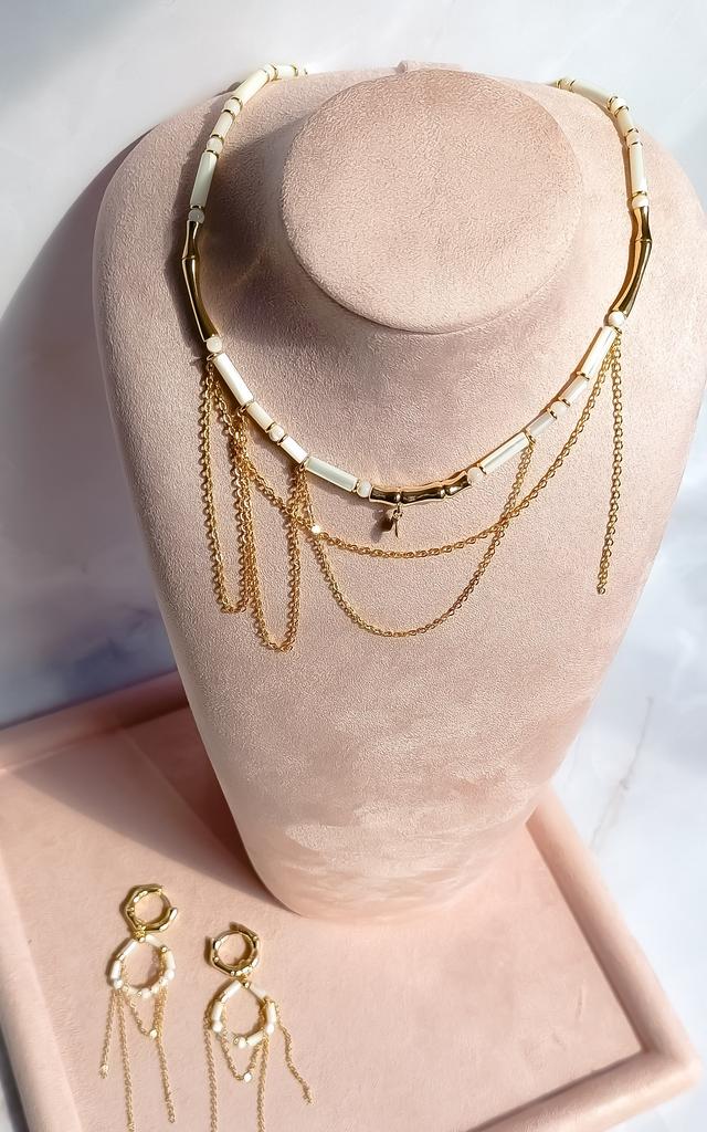 Колье с перламутром "Lucky bamboo"