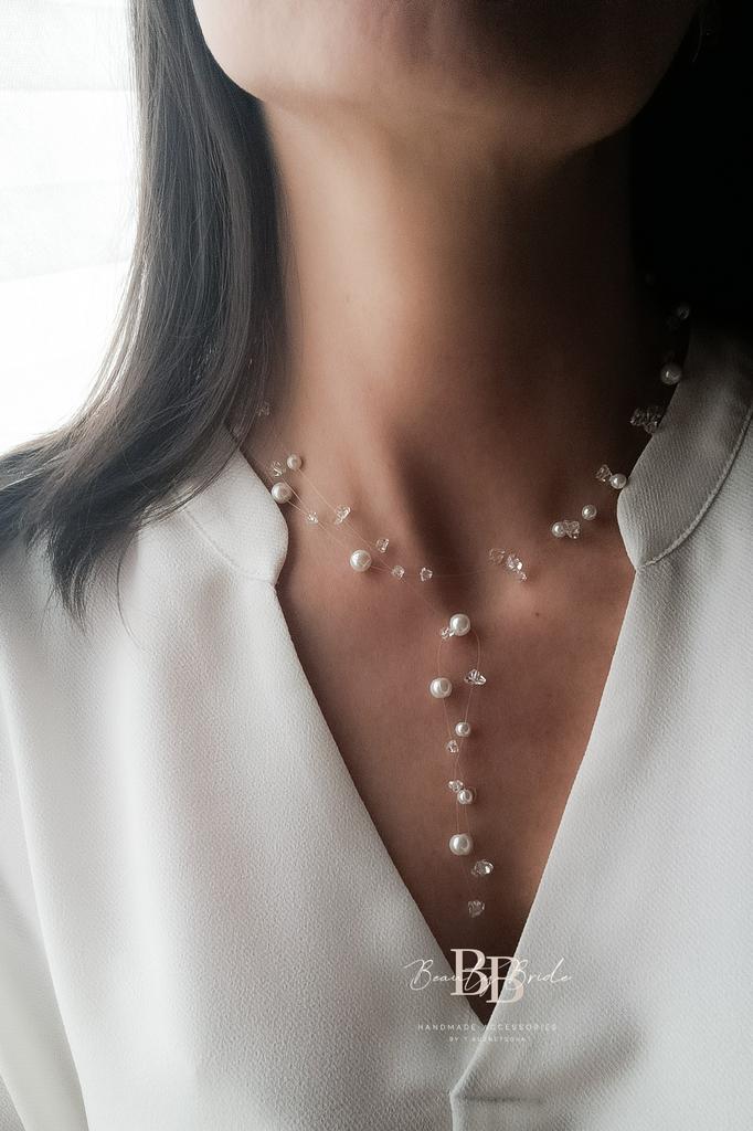 Колье "Капли росы". Украшение на свадьбу