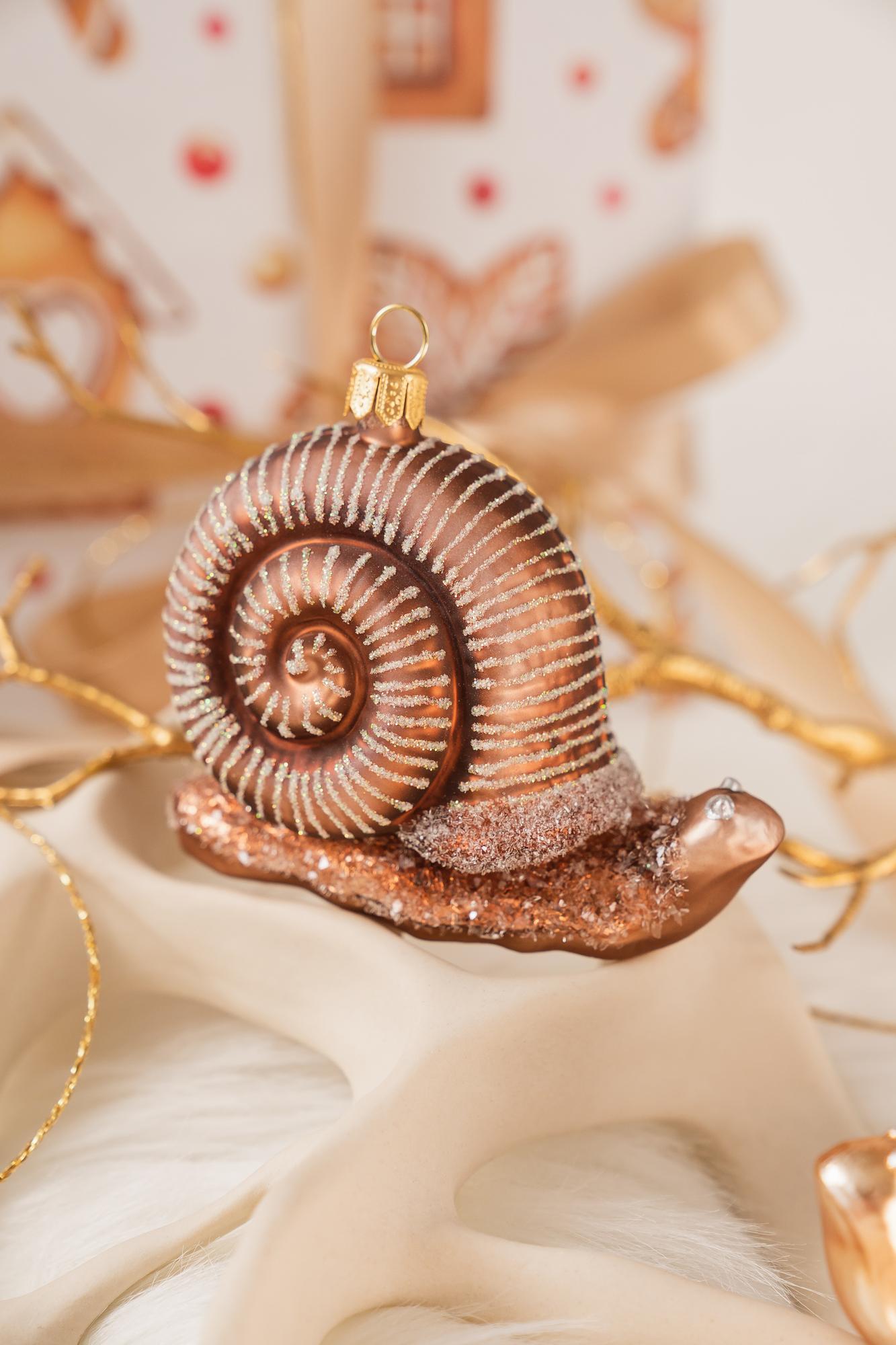 Елочная игрушка "Улитка в блестках"