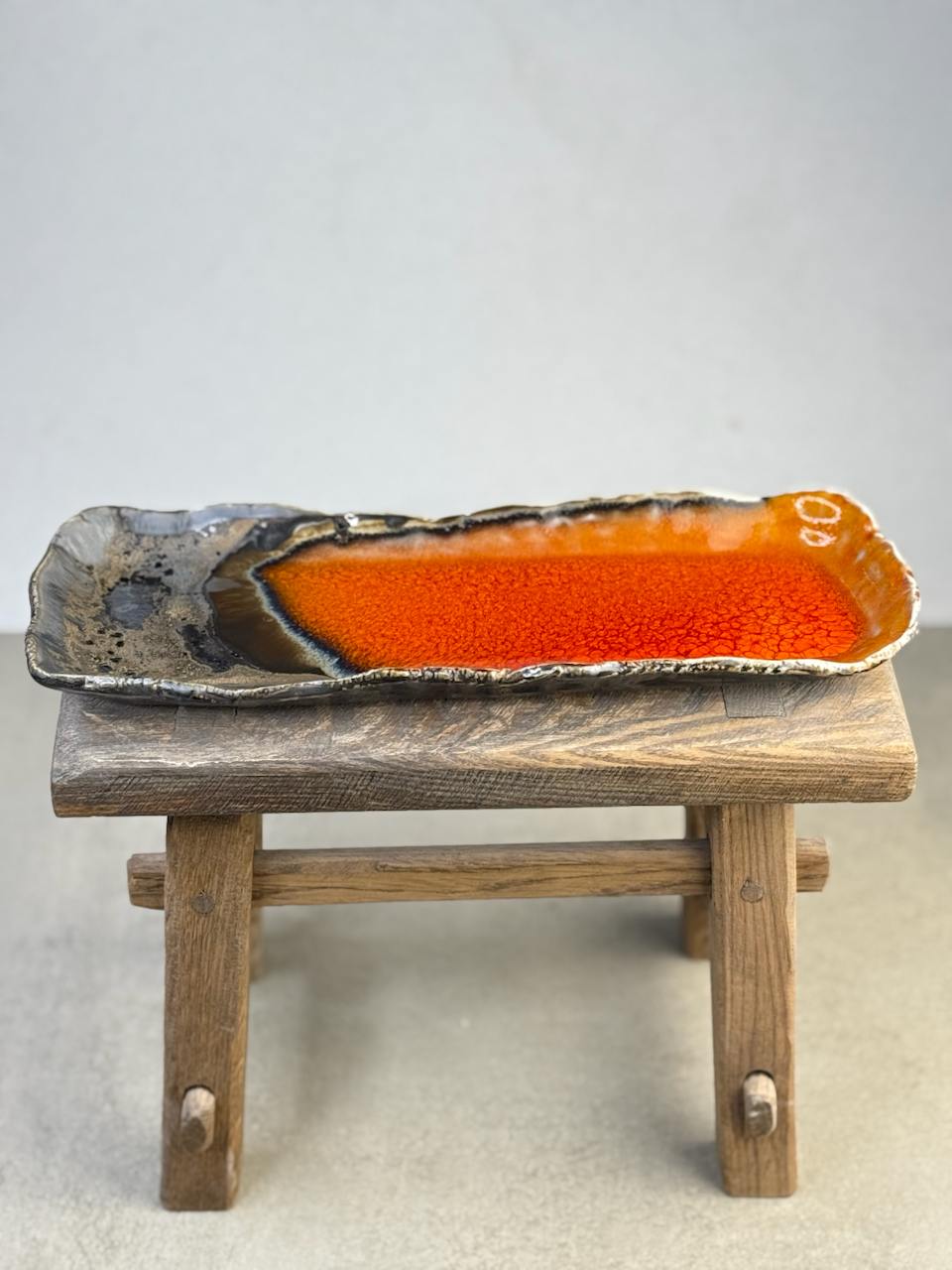 Прямоугольное блюдо в огненном цвете 33/23 см