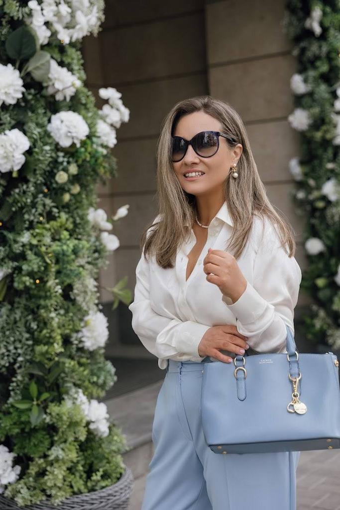 Блуза шёлковая с лентой