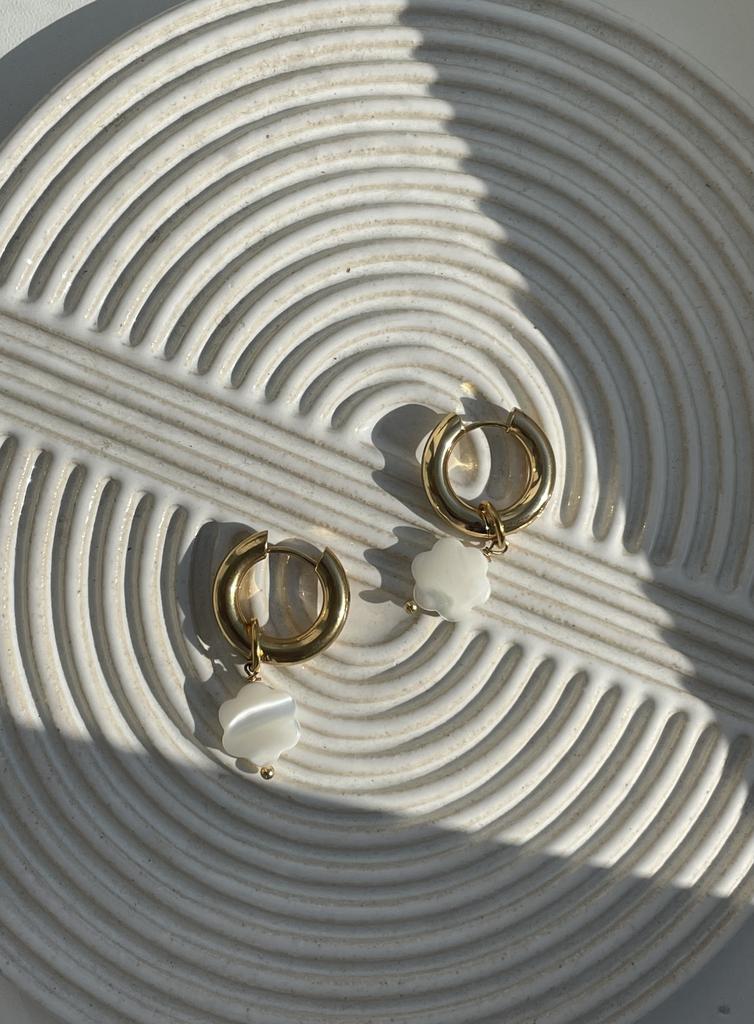 Серьги базовые с перламутровыми подвесками