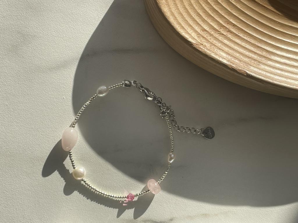 Браслет с кристаллами серебристый №1