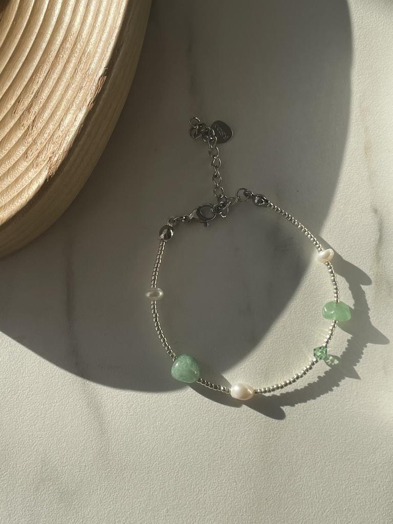 Браслет с кристаллами серебристый №2