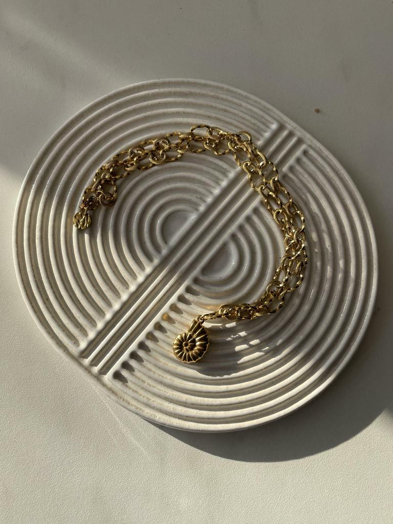 Колье из стали с позолотой Ариель