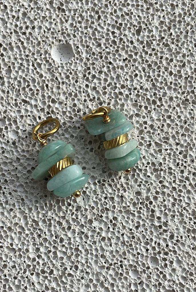 Подвески из амазонита золотистые