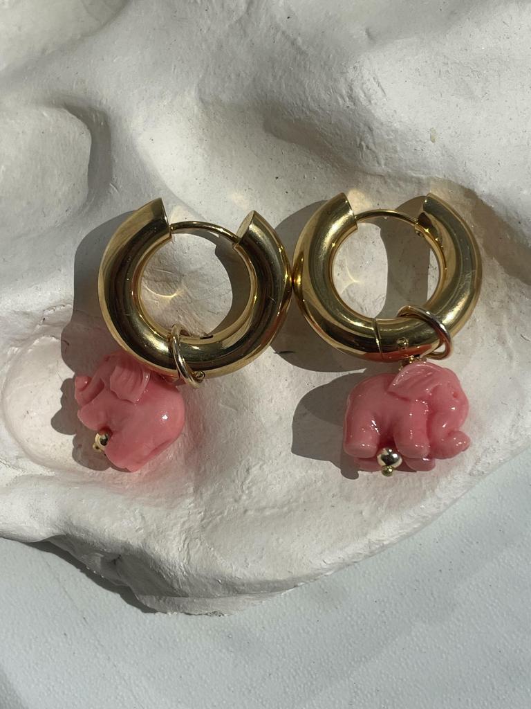 Серьги базовые с подвесками в виде слоников