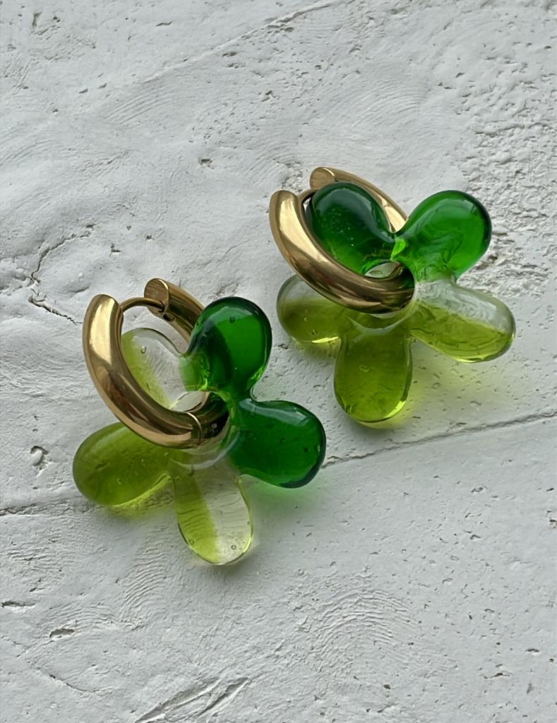 Серьги базовые с подвесками цветочками