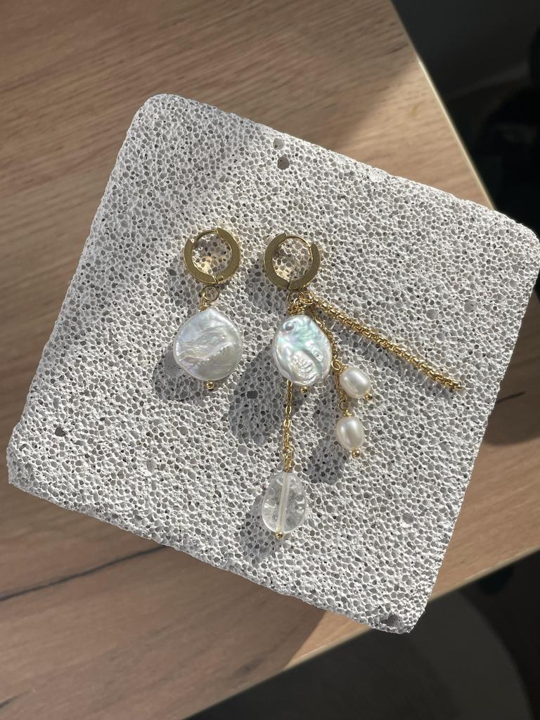 Серьги ассиметричные Джиджи золотистый