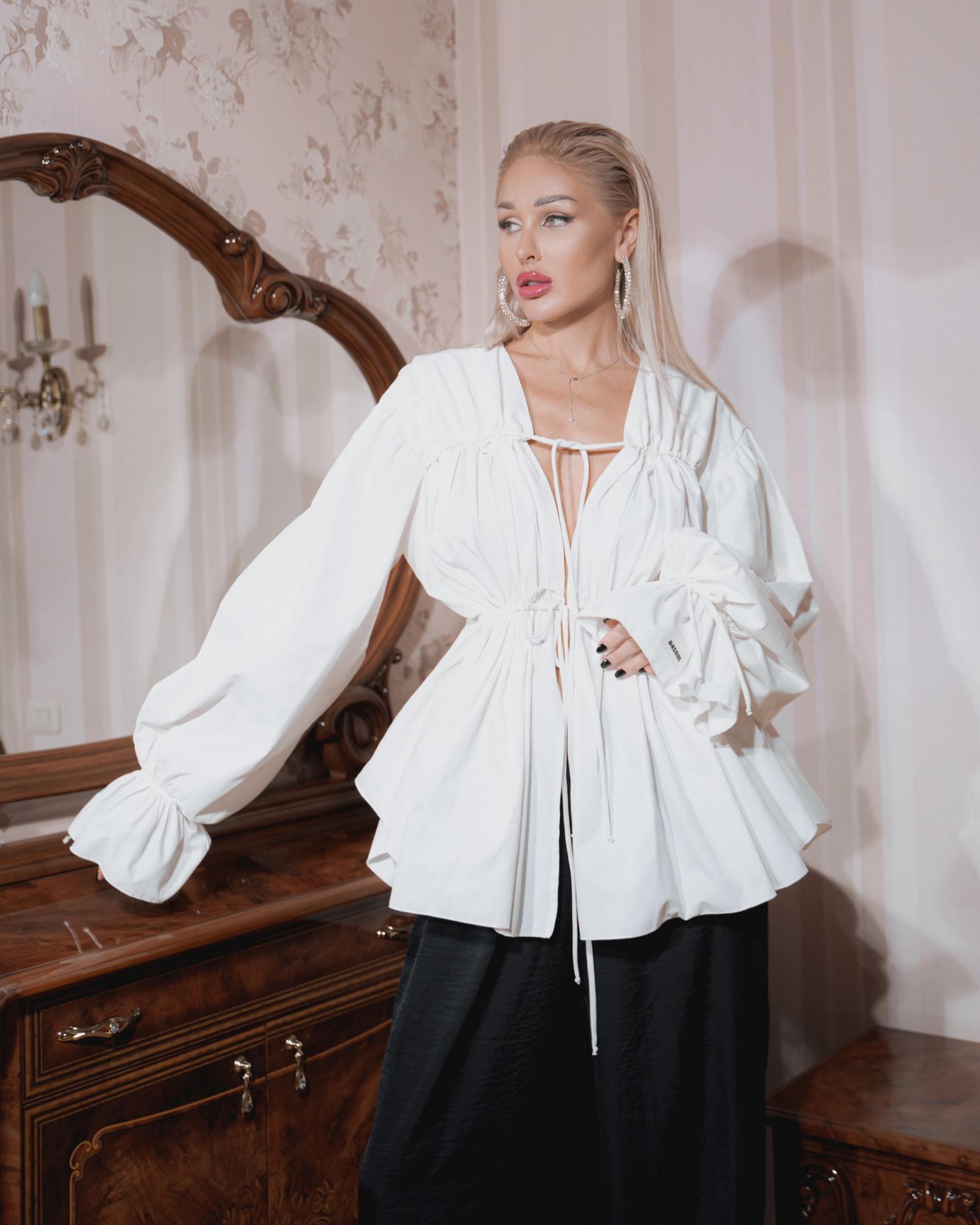 Блуза Melissa на шнуровке хлопок