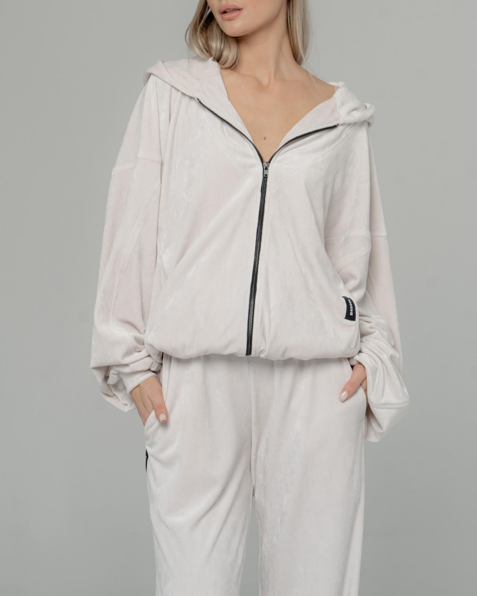 Худи велюр жемчуг