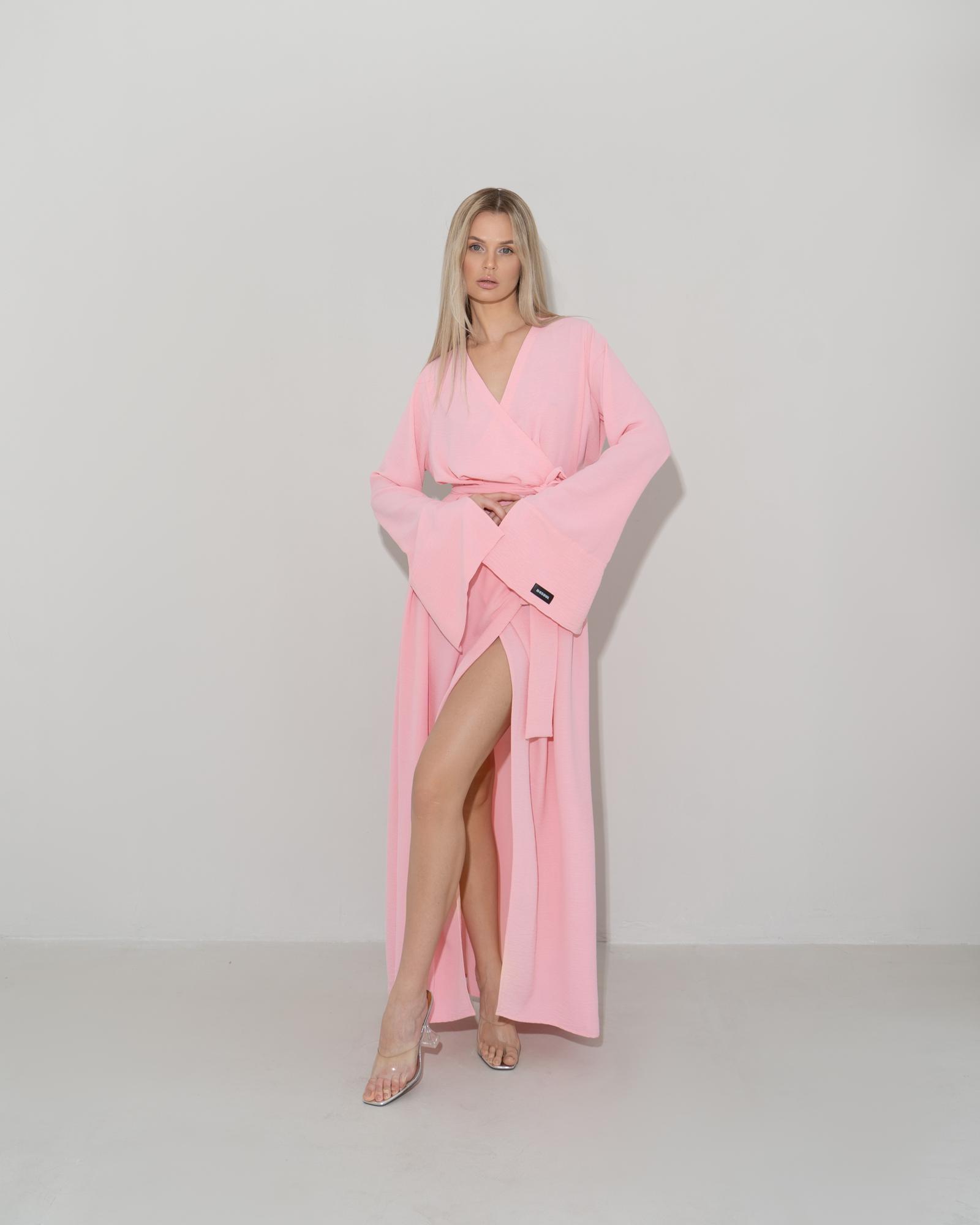 Платье на запах pink maxi