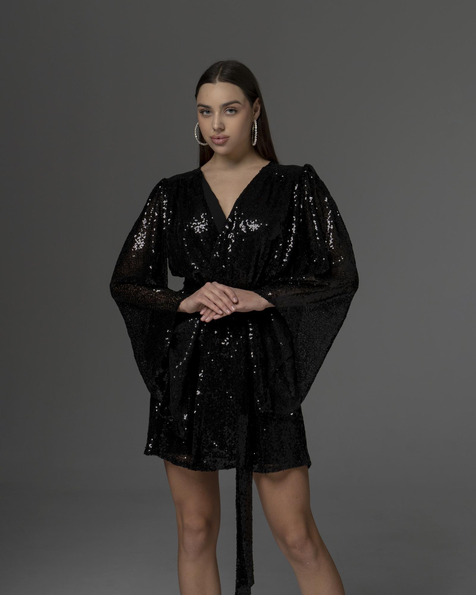 Платье Sara black пайетки