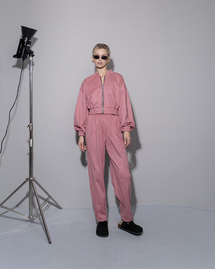 Брюки джогеры замша pink