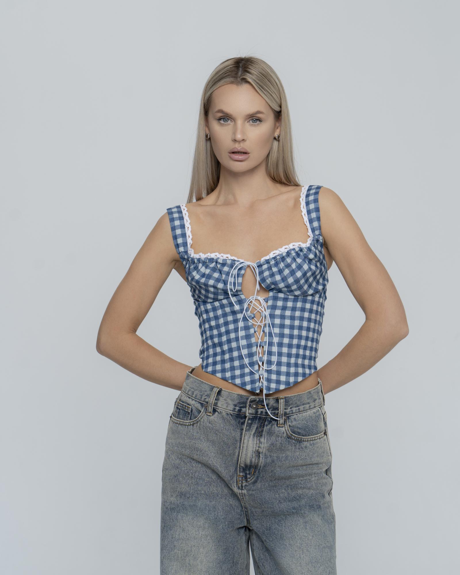 Топ-корсет kletka Blue