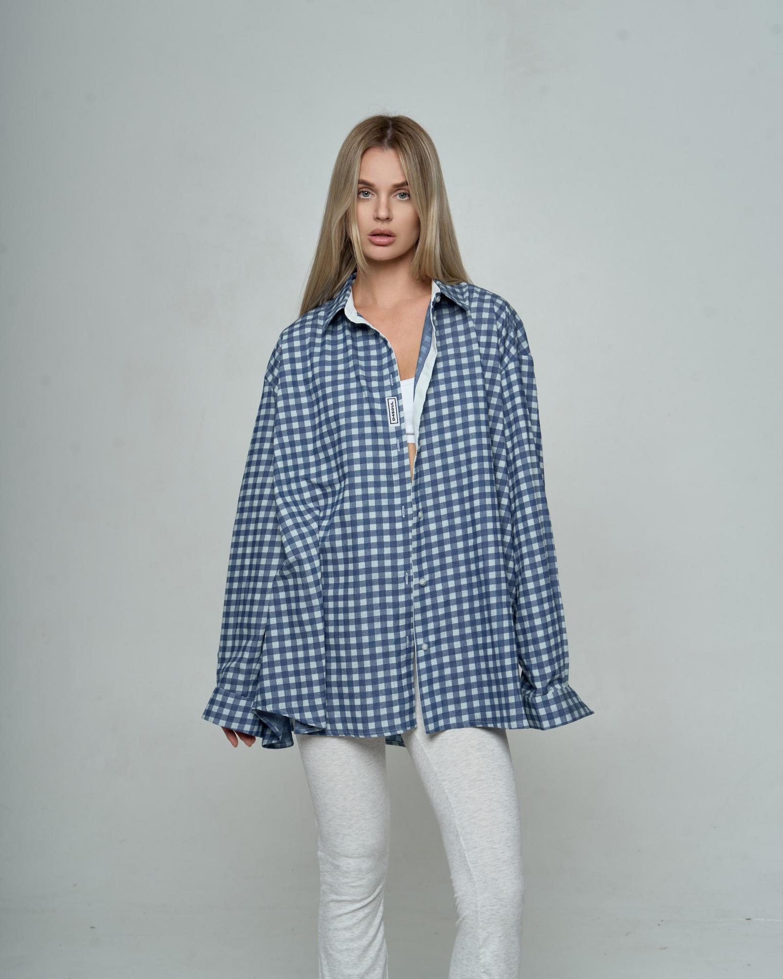 Рубашка клетка Blue