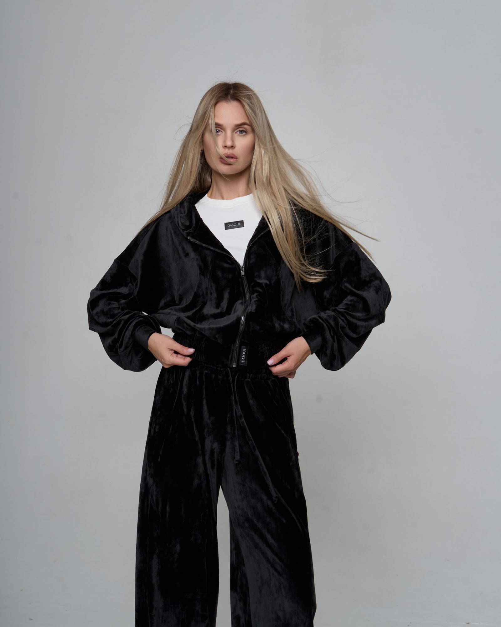 Худи велюр Black