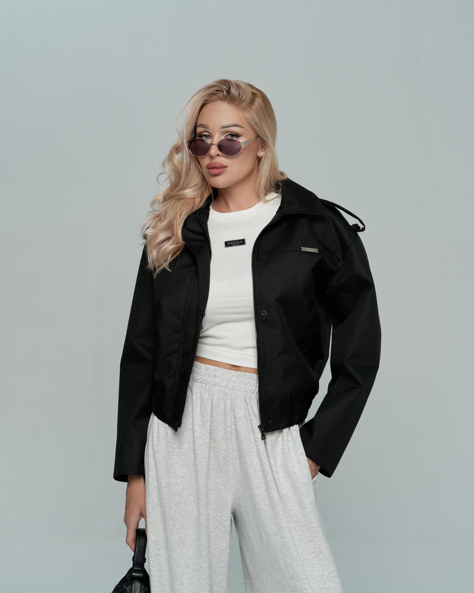 Бомбер черный