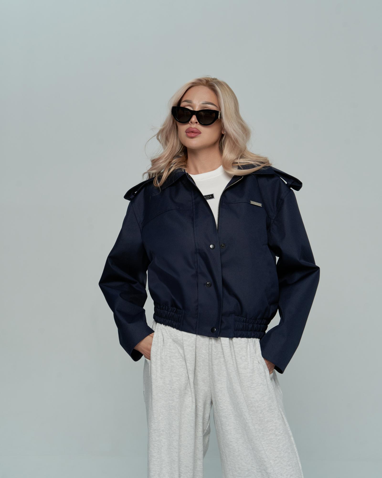 Бомбер синий