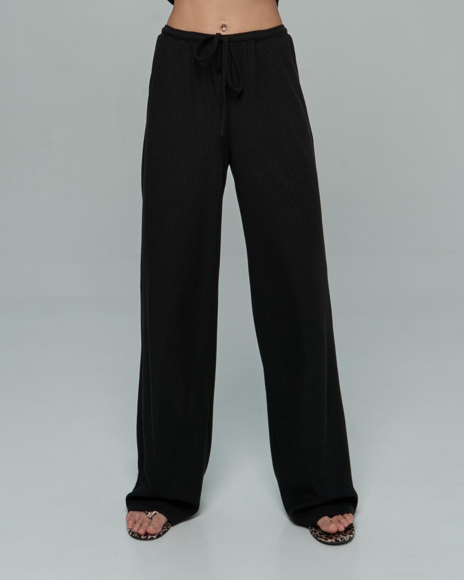 Брюки черные лапша