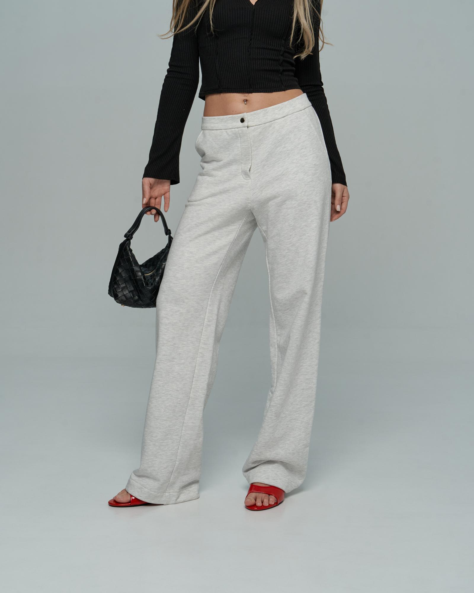 Брюки классические футтер серые