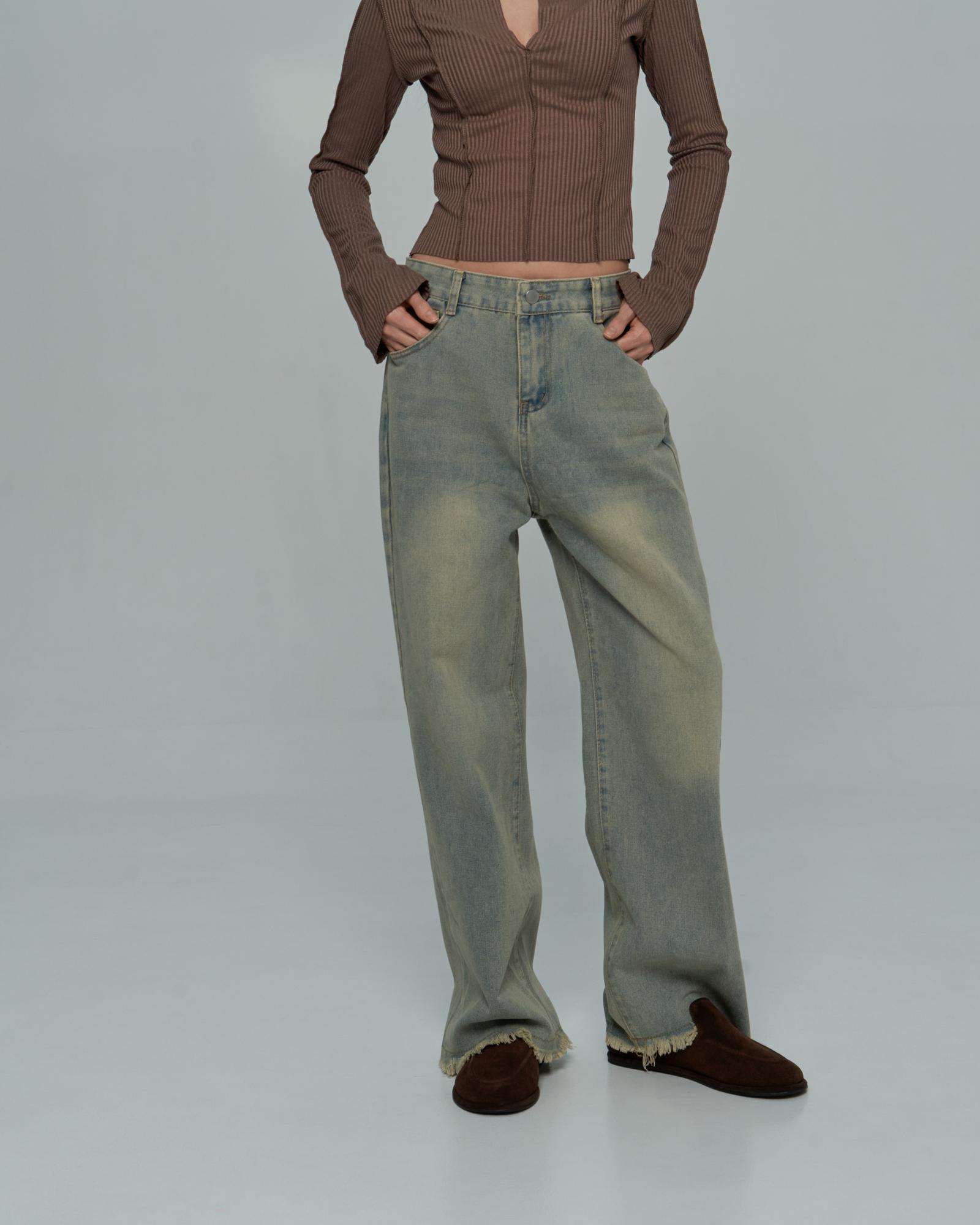 Джинсы зеленые