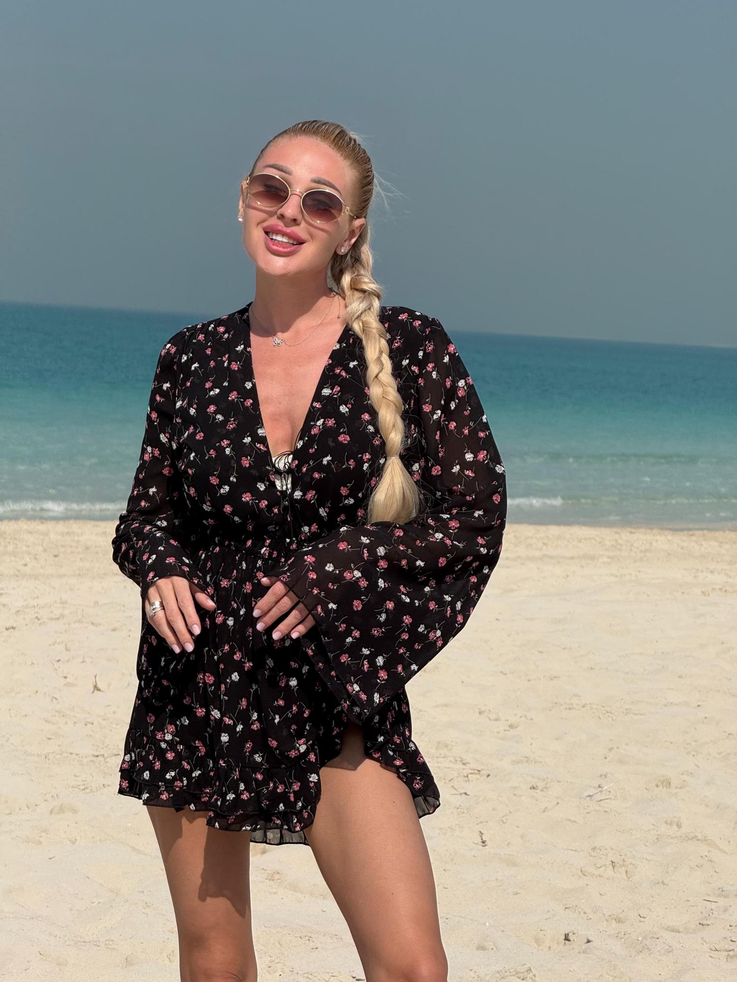 Ромпер черный с цветами