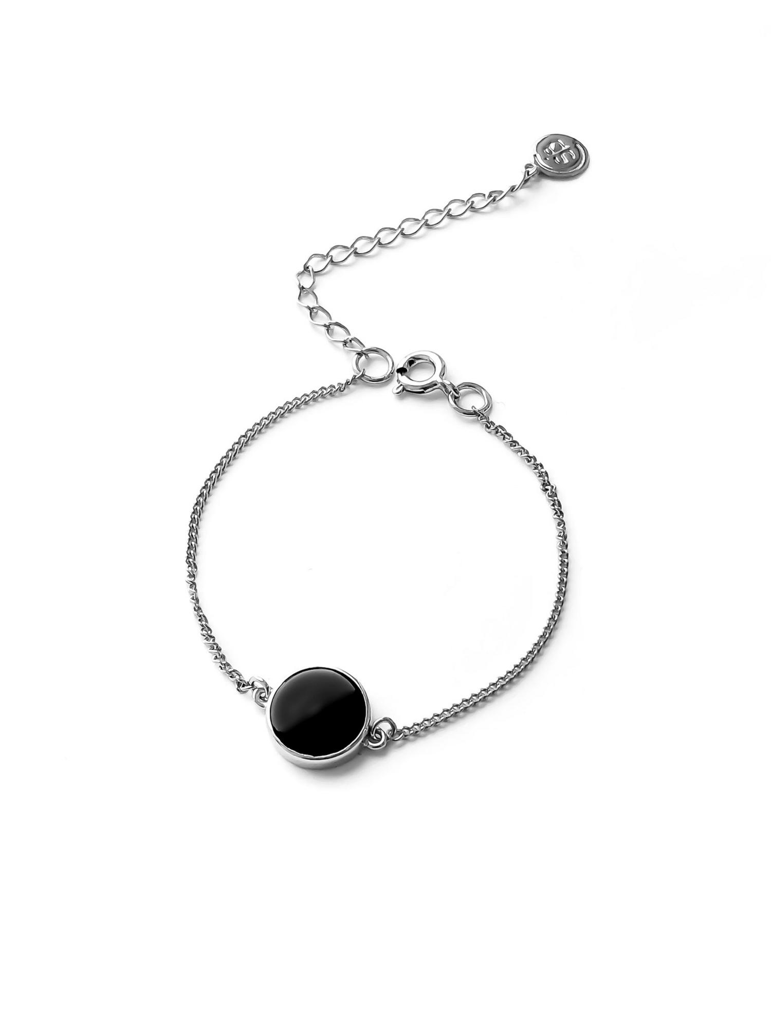 Серебряный браслет "Блэк" с ониксом - "Black"