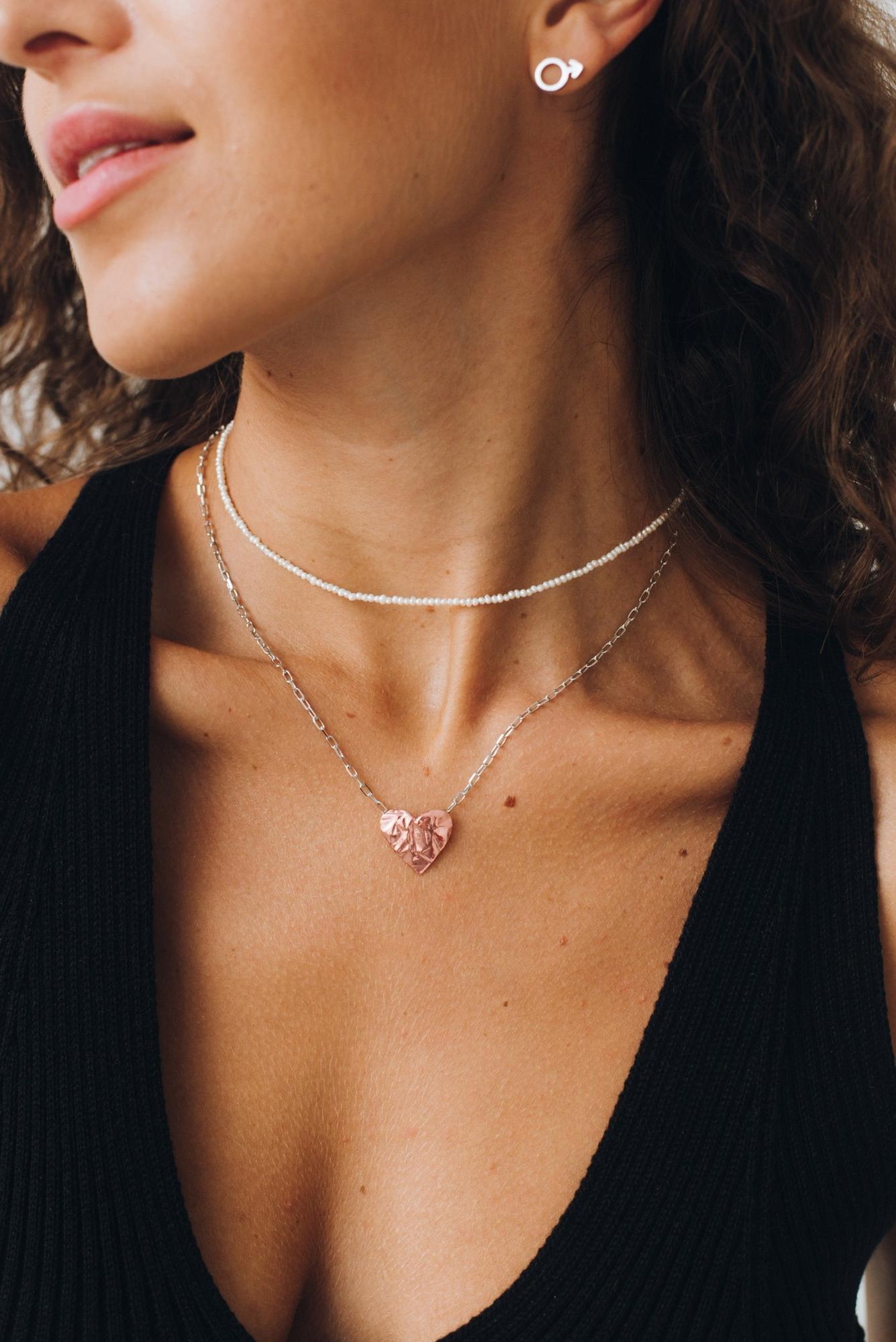 Серебряное колье-чокер с культивированным жемчугом