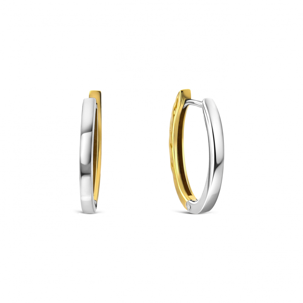 Серьги овальные биколор