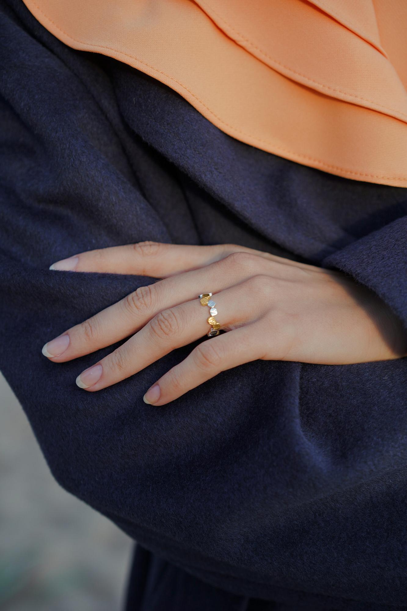 Кольцо Конфетти мини с фрагментами позолоты