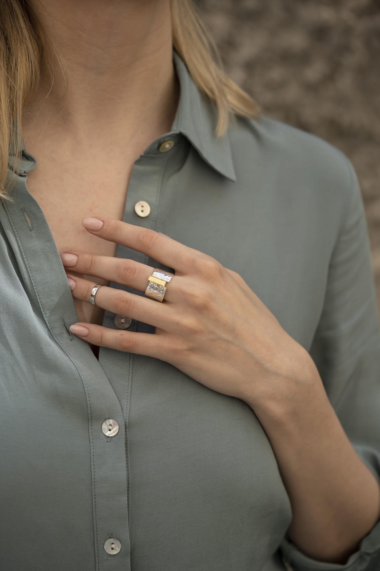 Кольцо битое L с латунью