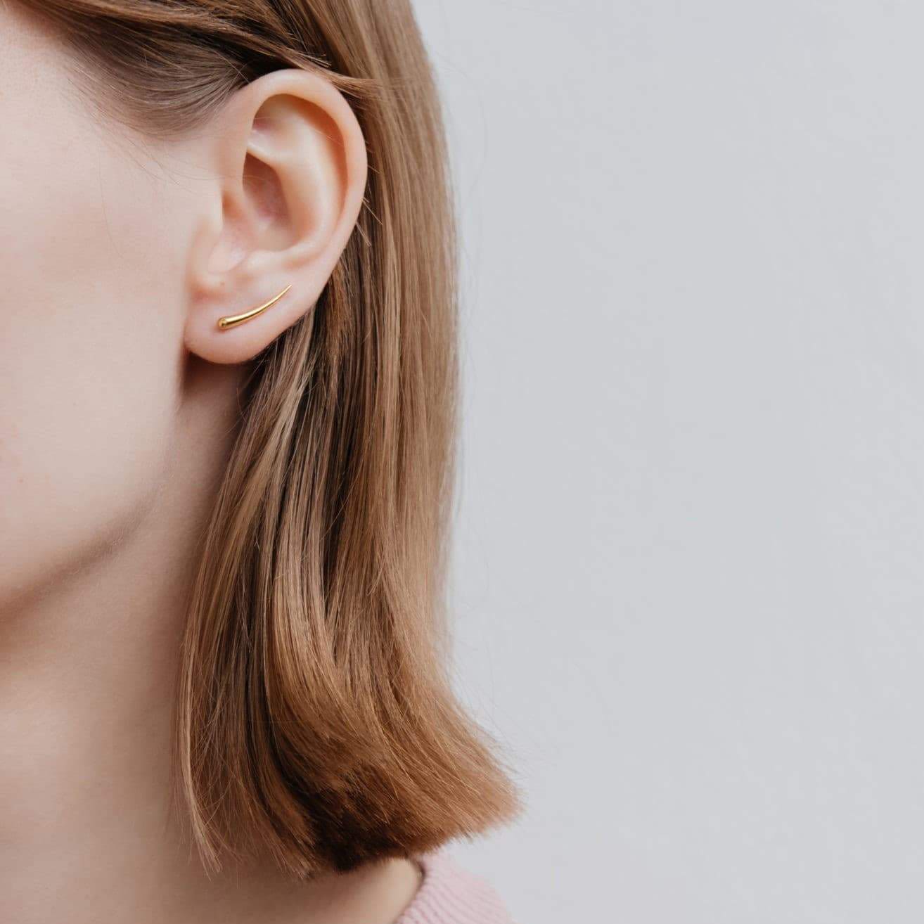 Клаймбер Запятая  (Virgola) на левое ухо позолота